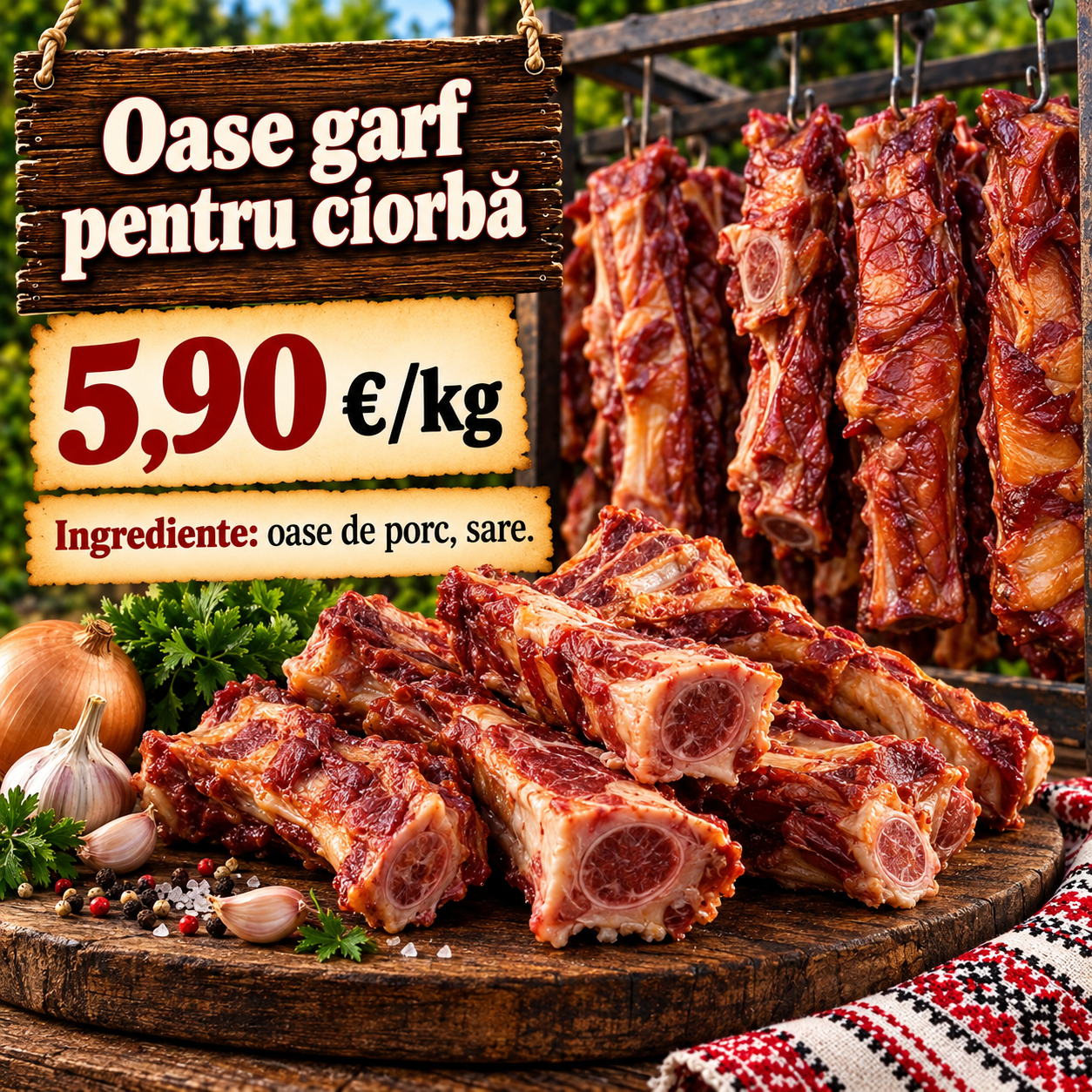 Oase garf pentru ciorbă, afumate