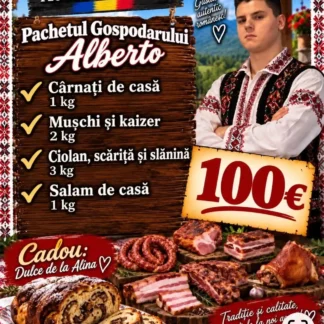 Pachetul Gospodarului Alberto – Bunătăți Tradiționale (cca. 7.6 kg) + CADOU Dulce